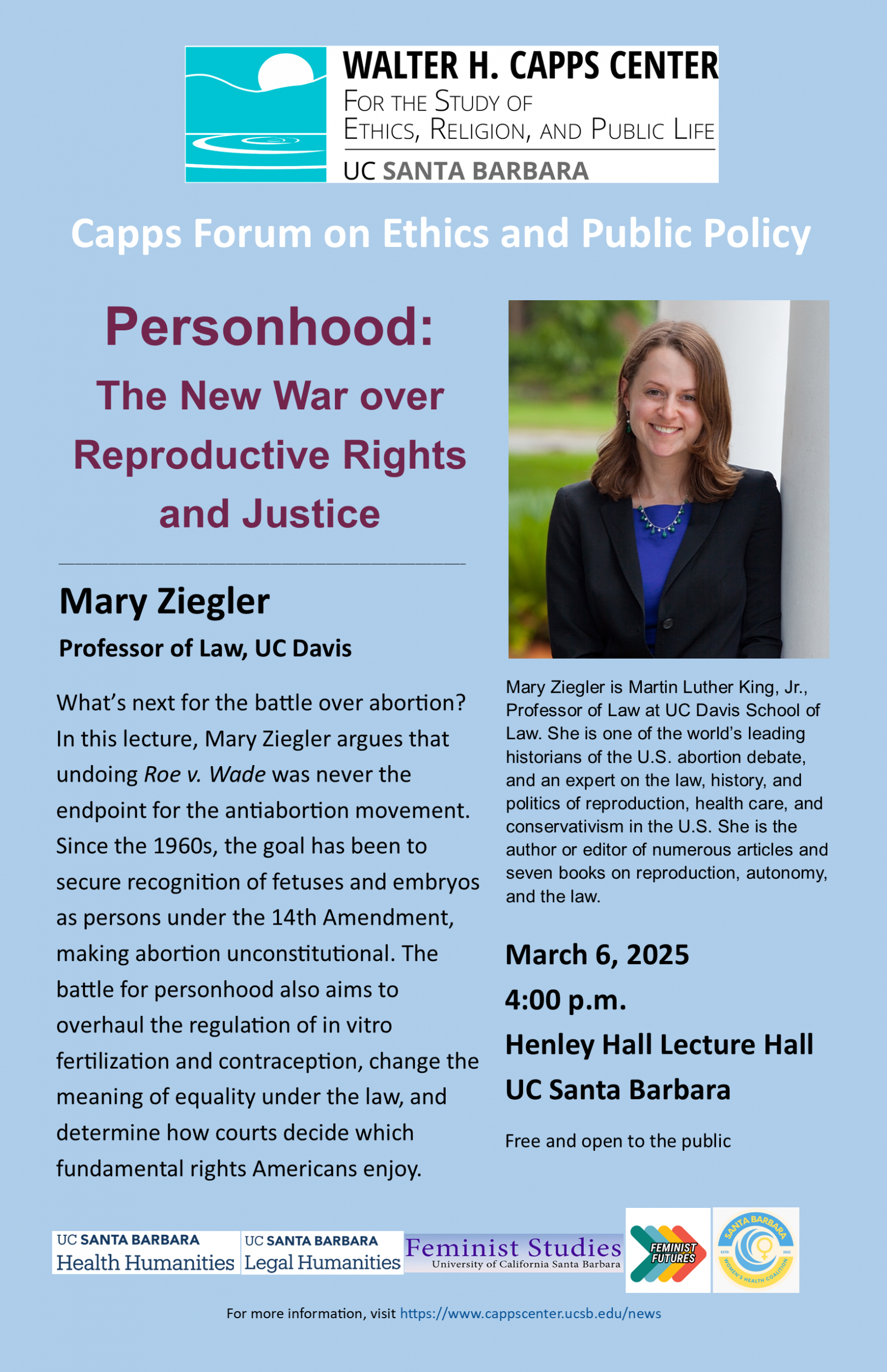 Personhood: The New War over Reproductive Rights and Justice with Mary Ziegler